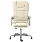 vidaXL Fauteuil de massage inclinable de bureau Crème Similicuir