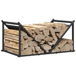 vidaXL Portant de bois chauffage noir 70x43x34 5 cm