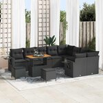 vidaXL Ensemble de canapé de jardin 12 Pièces Noir 90 x 55 x 71 cm