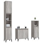 vidaXL Ensemble de meubles de salle de bain 3 Pièces Sonoma gris