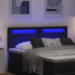 vidaXL Tête de lit LED Noir 160 cm Cuir synthétique