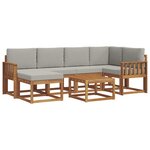 vidaXL Ensemble de canapés d'extérieur 7 pc Gris Naturel et Clair