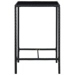 vidaXL Ensemble de bar de jardin 3 Pièces et coussins Résine tressée Noir