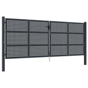 vidaXL Portail de jardin anthracite 400x175 cm acier