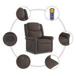 vidaXL Fauteuil de massage Marron Similicuir brillant
