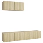 vidaXL Meubles TV 3 Pièces Chêne sonoma Bois d'ingénierie