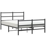 vidaXL Cadre de lit métal sans matelas avec pied de lit noir 140x190cm