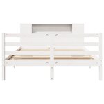 vidaXL Lit bibliothèque sans matelas blanc 135x190 cm bois pin massif