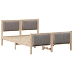 vidaXL Cadre de lit Marron et taupe 140 x 200 cm Bois massif en pin