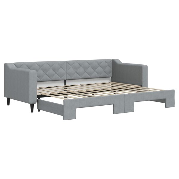 vidaXL Lit de jour avec lit gigogne gris clair 80x200 cm tissu
