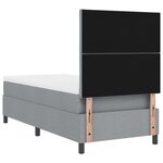 vidaXL Lit à ressorts avec matelas et lumière LED   Gris clair  90 x 190 cm  Tissu