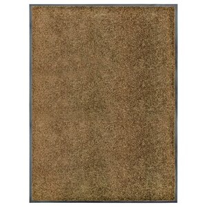 vidaXL Paillasson lavable Marron 90x120 cm