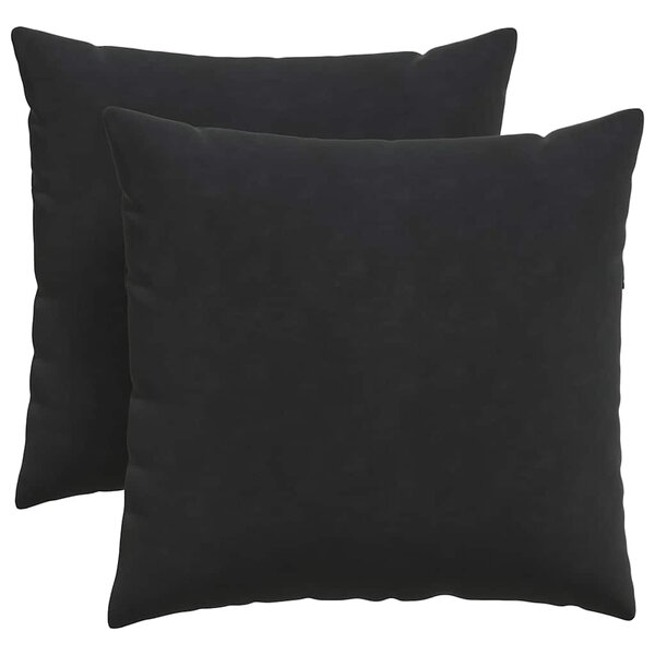 vidaXL Coussins de canapé 2 Pièces Noir 45 x 45 cm