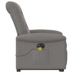 vidaXL Fauteuil inclinable de massage électrique Taupe Tissu
