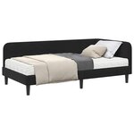 vidaXL Cadre de lit d'angle avec matelas Noir 90 x 190 cm Velours