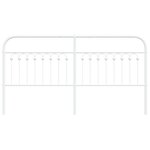 vidaXL Tête de lit métal blanc 180 cm