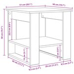 vidaXL Table basse Chêne artisanal 51 x 50 x 50 cm Bois d'ingénierie
