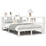 vidaXL Lit bibliothèque sans matelas blanc 120x200 cm bois pin massif