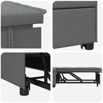 vidaXL Canapé-Lit Gris foncé 194 x 67 x 37 cm tissu