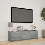 vidaXL Meuble TV avec LED 140x34x40 cm Gris Sonoma Bois d’ingénierie