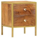 vidaXL Table de chevet 40 x 35 x 50 cm Bois de manguier solide