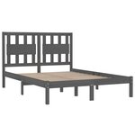 vidaXL Cadre de lit sans matelas gris bois massif 200x200 cm