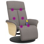 vidaXL Fauteuil inclinable de massage avec repose-pieds taupe tissu