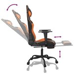 vidaXL Chaise de jeu de massage et repose-pied Noir&Orange Similicuir