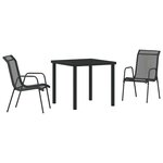 vidaXL Ensemble de salle à manger pour jardin 3 Pièces Noir