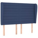 vidaXL Tête de lit avec oreilles Bleu 147x23x118/128 cm Tissu