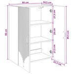vidaXL Armoire Murale 66 x 34 5 x 90 cm Bois d'ingénierie Noir