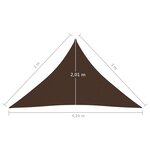 vidaXL Voile de parasol Tissu Oxford triangulaire 3x3x4 24 m Marron