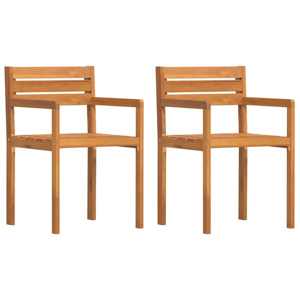 vidaXL Chaises de jardin 2 pièces 50x53x80 cm Bois massif Acacia