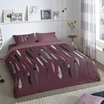 Good Morning Housse de couette FEATHERS 135x200 cm Bordeaux