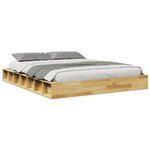 vidaXL Cadre de lit sans matelas 150x200 cm bois massif de chêne