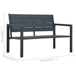 Vidaxl banc de jardin 120 cm pehd gris aspect de bois