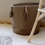 Panier de rangement en coton marron 34 x 54 x 50 cm