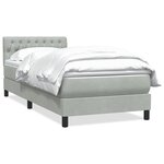 vidaXL Sommier à lattes de lit et matelas gris clair 90x210 cm velours