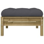 vidaXL Repose-pieds de jardin avec coussins 2 Pièces bois de pin imprégné