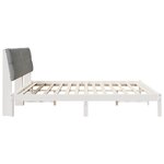 vidaXL Cadre de lit avec tête de lit rembourrée Blanc 200 x 200 cm