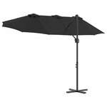 vidaXL Parasol cantilever de jardin Noir 372 x 198 x 243 cm