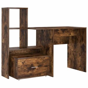 vidaXL Bureau Chêne fumé 131 5 x 50 x 106 5 cm Bois d'ingénierie