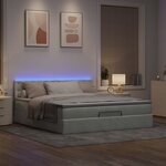 VidaXL Cadre de lit ottoman avec matelas gris clair 180x200 cm velours