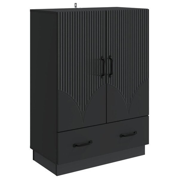 vidaXL Buffet avec tiroir Noir 66 x 34 5 x 92 cm Bois d'ingénierie