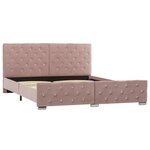 vidaXL Cadre de lit Rose Velours 160x200 cm