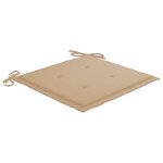 vidaXL Chaises de jardin et coussins beige lot de 6 Bois teck massif