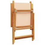 vidaXL Ensemble à manger de jardin 7 Pièces beige tissu et bois massif