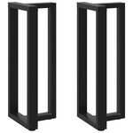 vidaXL Pieds de table de bar en forme de T  2 pièces  noir  40 x 35 x (100-101) cm  acier