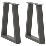 vidaXL Pieds de table basse en forme de V  2 pièces  anthracite  38 x (42-43 3) cm  acier