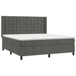 vidaXL Sommier à lattes de lit matelas et LED Gris foncé 180x200 cm